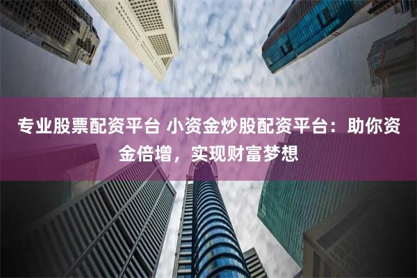 专业股票配资平台 小资金炒股配资平台：助你资金倍增，实现财富梦想